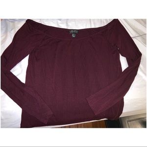 Forever 21 Tops - F21+ Maroon Off Shoulder Shirt Forever 21 Tops - F21+ Maroon Off Shoulder Shirt